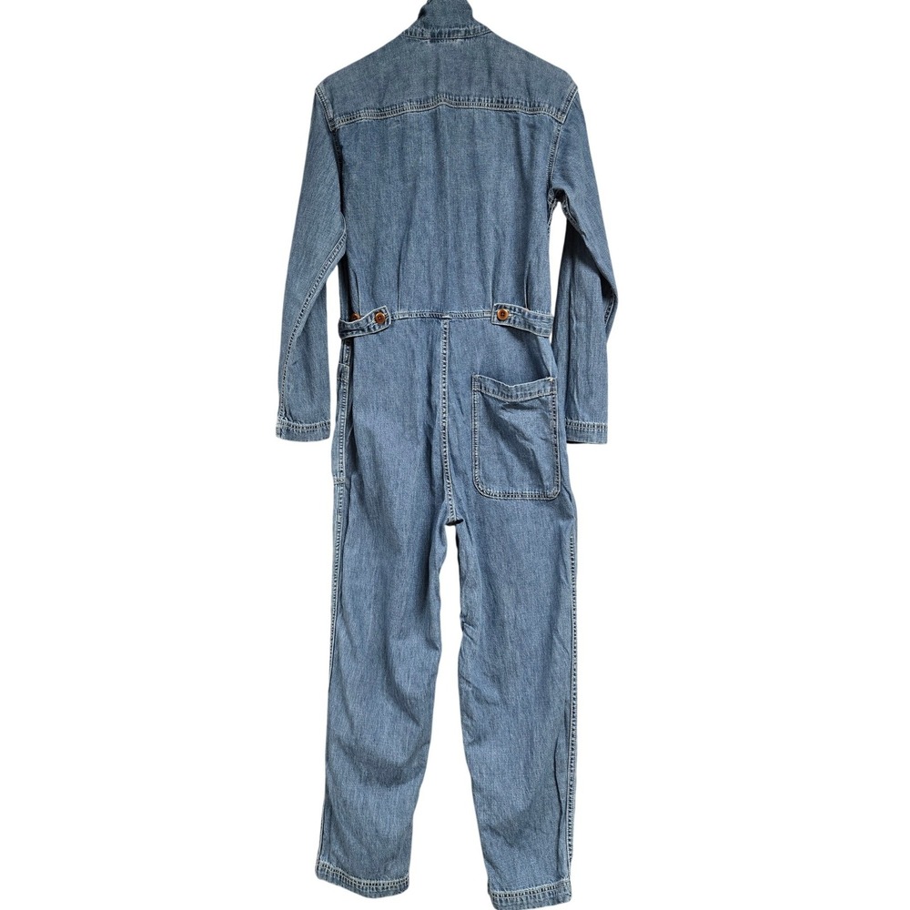 Alex Mill Denim Jumpsuit Medium Wash Cotton Utility Boiler Suit Womens Size M - Picture 2 of 9
